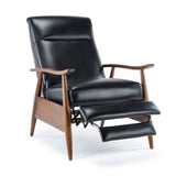 Comfort Pointe Solaris Black Faux Leather Wooden Arm Push Back Recliner Chair Comfort Pointe