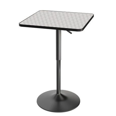 Athena Collection Square Bar Table, Adjustable Height High Top Bistro Table with MDF Desktop, 23.5'' Cocktail Table for Bar/Pub/Bistro (Silver Flash) Athena Collection