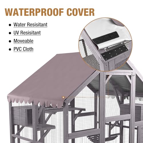 Cat House Outdoor Catio Extra Large Cat Enclosures with Waterproof Cover,Perfect for Cats Playpen GUTINNEEN