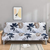 ele ELEOPTION Maple Leaf Print Armless Sofa Bed Cover Stretch Slipcover Folding Sofa Couch Cover Futon Covers Full Size Furniture Protector ele ELEOPTION