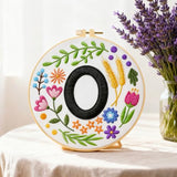 BEUNITONE 4 Set Embroidery Kit for Beginners, DIY Home Theme Pre-Stamped Pattern Needlepoint Kits for Adults with Hoop and Instruction, Funny Hand Embroidery Patterns for Cloth and Home Decor