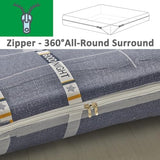 OneGrifN Cover for Traditional Japanese Floor Futon Mattres 100% Cotton Cover for Traditional Shikibuton Futon Mattress,Soft Washable Protective Cover Dust Cover with Zipper,(Flower,Queen(150x200cm)) OneGrifN