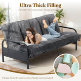 NLDD 10" Futon Mattress Full Size, Ultra Thick Futons Sofa Couch Bed Sleeper Sofa Bed, Versatile Floor Futons Japanese Floor Mattress for Adults, Grey (Frame Not Included) NLDD