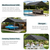 Carport 10x20ft Heavy Duty Car Tent, Portable Garage, Car Shelter, All-Season Tarp Tent for Car, Party，Grey Grezone