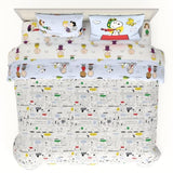 Peanuts® Charlie Brown, Snoopy & Gang Bedding, 7 Piece Super Soft Cozy Reversible Comforter and Sheet Set with Sham, King, (100% Official Licensed Product) by Franco Collectibles Franco