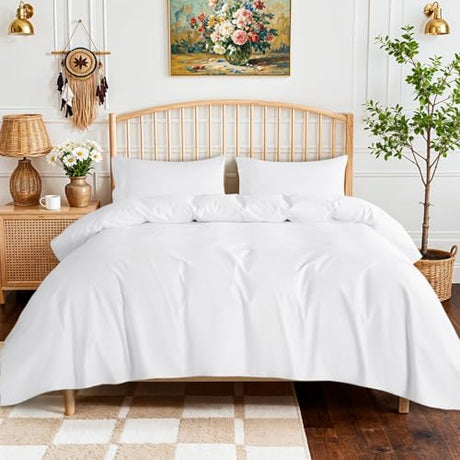 SONORO KATE 100% Egyptian Cotton Sheets - 800 Thread Count, 5-Star Hotel Sateen Weave Bed Sheets, Cooling, Soft & Breathable Bed Sheets Set, Fits 16" Deep Pocket - 4 PC (White,King) SONORO KATE