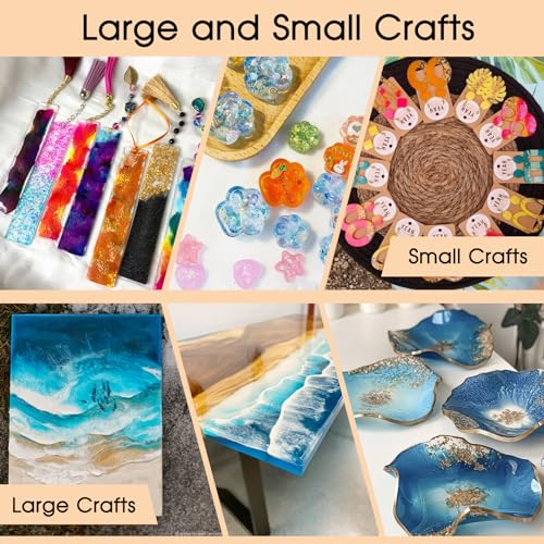 JDiction 1 Gallon Epoxy Resin, Clear Casting Self-Leveling Resin, Low Viscosity Bubble-Free Resin and Hardener Kit for Jewelry Making, Resin Flowers, Coasters, Table Top and Wood Crafts JDiction