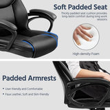 Yaheetech High Back Executive Office Chair Faux Leather Ergonomic Managerial Chair for Meeting,Large Seat,Sturdy Metal Base,Black Yaheetech