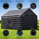 Large Inflatable Night Club Party Tent for Aldult 26FT, Black Oxford Inflatable Building with Blower&Disco Lights, Blow up Large Space Outdoor Events for Birthday, Nightclub, Business(26x20x16ft) BoldBlur