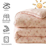 MorroMorn Pink Comforter Twin, Super Soft Twin Bedding Sets - 3 PCS Thick Fluffy Comforter with 2 Pillowcases for Girls Kids Teen, Lightweight for Bed All Seasons (Pink Flowers) MorroMorn