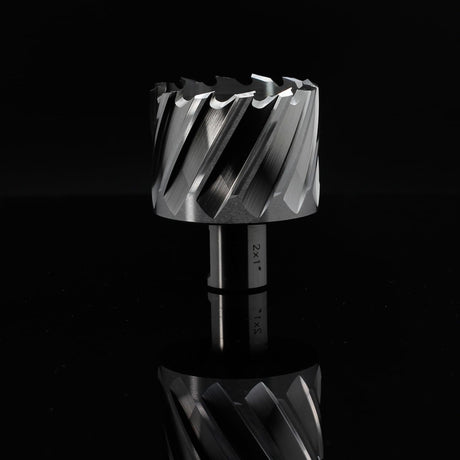 OSCARBIDE Annular Cutter 2 inch Cutting Diameter,1 inch Depth of Cut,3/4 inch Weldon Shank 2 Flat Mag Drill Bit with Pilot Pin for Magnetic Drill Press,1 Piece OSCARBIDE