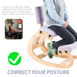 VDNEND Ergonomic Kneeling Chair with Back Support,Wooden Kneeling Chair Desk for Work, Rocking Office Kneel Chairs for Relieve Back Pain, Kneeling Posture Chairs for Gaming,Home (Light Purple) VDNEND