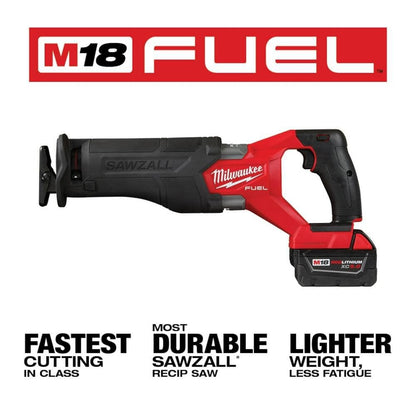 Milwaukee M18 FUEL 18V Lithium-Ion Brushless Cordless Combo Kit with Two 5.0 Ah Batteries, 1 Charger, 2 Tool Bags (7-Tool) - WoodArtSupply