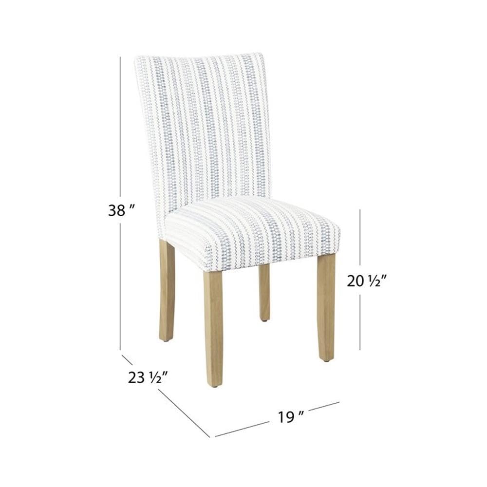 HomePop Classic Parsons Dining Chair -Blue Farmhouse Stripe (Set of 2) HomePop