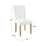 HomePop Classic Parsons Dining Chair -Blue Farmhouse Stripe (Set of 2) HomePop