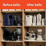 Bella 10"x 20" Ceramic Fold-n-Store Dual Temp Griddle, Fits-anywhere Kitchenware, EverGood Ceramic Nonstick Coating, 2 Temperature Zones up to 400°F, Dishwasher Safe Drip Tray, 1500 Watt, Oatmilk BELLA