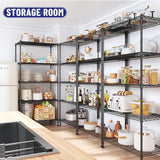 Romorgniz 5-Tier Shelf 1010LBS Storage Shelves Adjustable Wire Shelving Metal Shelving Unit Storage Rack for Kitchen Pantry Closet Laundry School Commercial 59.4" Hx21.5 W x13.6 D