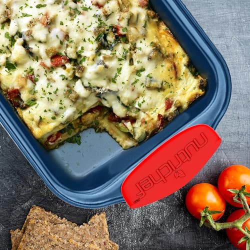 NutriChef 10-Piece Nonstick Bakeware Set - Premium Carbon Steel Baking Pans w/Silicone Handles - Includes Pizza Tray, 12 & 24 Cup Muffin Pans, Cookie Sheets, Round & Square Pans, Loaf Pan - Blue NutriChef