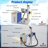 Ovsuqu Fiber Laser Engraver JPT MOPA 60W E2 Fiber Marking Machine with 80mm Rotary Axis Metal Laser Engraving Machine 200x200mm+300x300mm for Metal(JPT MOPA 60W E2) Ovsuqu