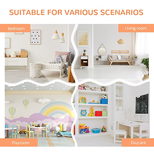 HOMCOM Natural Wood Kids Bookcase and Toy Storage Organizer with Drawers HOMCOM