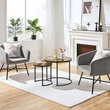 Yaheetech Nesting Coffee Table, Round Coffee Table for Living Room, Nesting Table with Wooden Tabletop and Sturdy Metal Frame, Stacking Living Room Tables Nesting End Table Set of 2, Rustic Brown Yaheetech