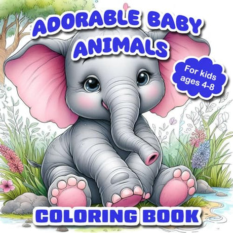 Adorable Baby Animals Coloring Book: 50 Cute and cuddly, easy to color illustrations for kids (InkScape Coloring Books) WoodArtSupply