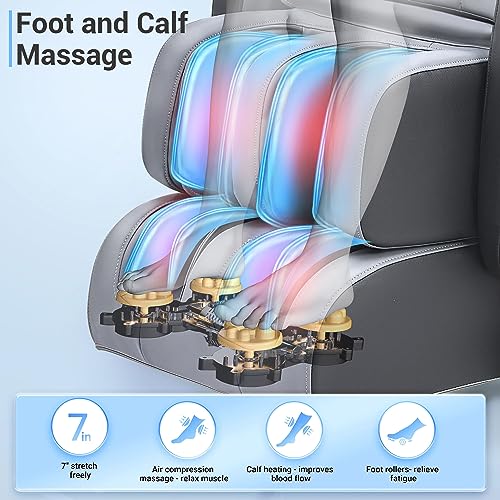 Mazzup Full Body Zero Gravity Shiatsu Massage Chair with Fully Assembled, LCD Screen, Shortcut Keys, USB Charging Port, Heat, for Loved Ones, Parents, Black Mazzup