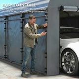Outsunny Carport Replacement Sidewall Panels Set of 4 for 12' x 20' Carports, UPF50+ Waterproof PE Tarp Replacement Side Wall Cover with Zipper Door, Top Cover and Frame Not Included, Dark Gray Outsunny