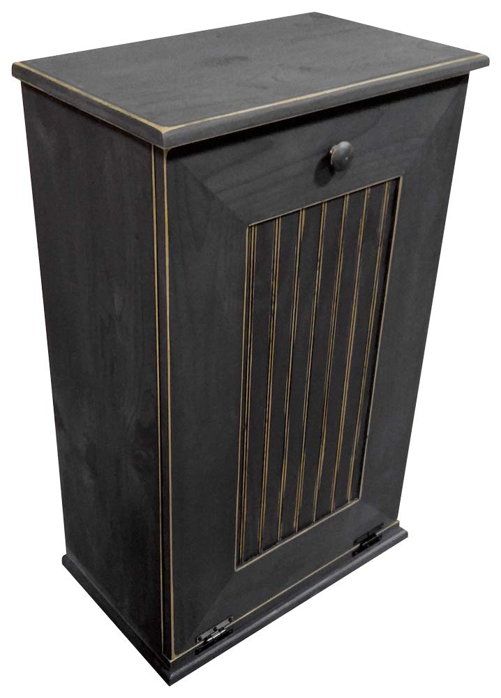 Sawdust City Tilt-Out Wooden Trash Bin Holder (Old - Black) - WoodArtSupply