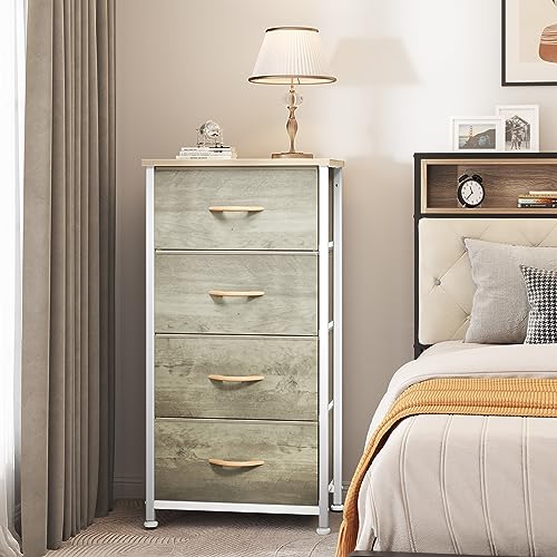 YITAHOME Dresser with 4 Drawers - Fabric Storage Tower, Organizer Unit for Bedroom, Hallway, Hallway, Closets - Sturdy Steel Frame, Wooden Top & Easy YITAHOME