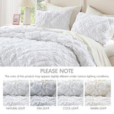 Intelligent Design Queen Comforter Set – White Lily Puffy Floral Shabby Chic Boho Bedding, Ultra-Soft, Lightweight & All-Season, Full/Queen Intelligent Design