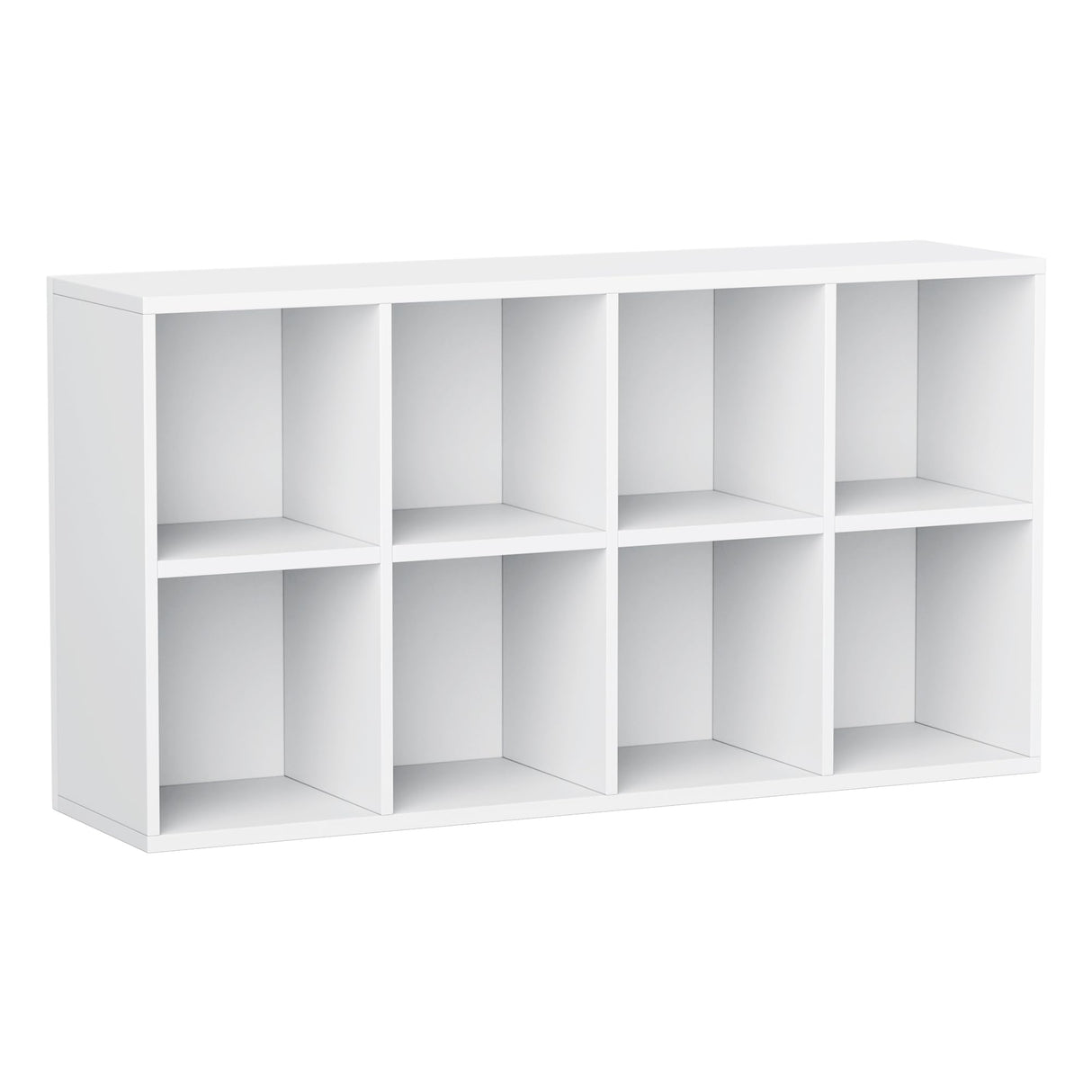 YESHOMY 8 Cube Bookcase, Open Frame 2-Tier Book Shelf, Bookshelf Storage Organizer with Adjustable Shelves for Organization, Room Decor, Milk White YESHOMY