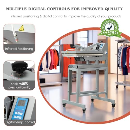 16x24 Inch Heat Press, 110V 2000W High Pressure Clamshell Heat Press Machine for T-Shirt, Professional Digital Control Heat Transfer Machine for Sublimation, Fast Heating and Infrared Positioning Anranni