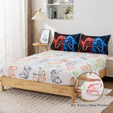 Meeting Story Full Size Bed in A Bag 5 Pieces Gaming Bedding Set for Boys RedBlue Gamer Comforter with Sheet Set for Kids Teen Cool Video Game Black Quilt Bedding Set(RedBlue) Meeting Story