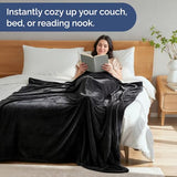 Ultra Soft Fleece Blanket King Size - Flannel Fleece Luxury King Blanket - Lightweight for Couch Bed Chair - Thick, Warm and Breathable - All Season Cozy Fuzzy, Anti-Static Microplush Bedding, Black CGK Unlimited