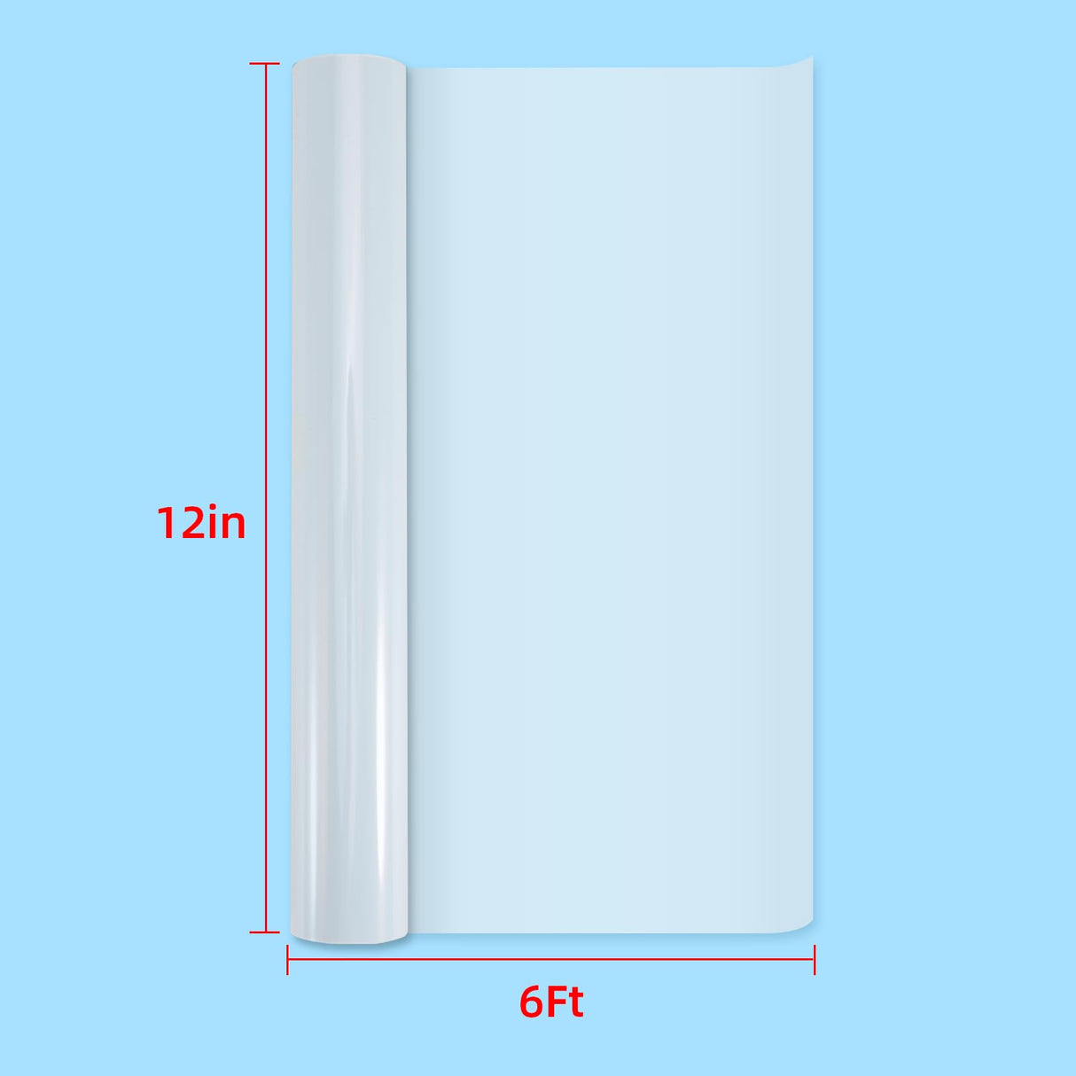 Srunffe Clear HTV Vinyl for Sublimation, 12" X 6FT Upgraded Sublimation Vinyl - Wash Durable Clear Dye Sub HTV for Light-Colored Cotton Fabric(Matte & Glossy) (Clear HTV Matte (White)) Srunffe