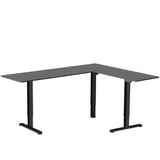 VIVO Electric Corner L-Shaped 84 x 63 in Standing Desk, Memory Height Adjustment, Black Top Black Frame, DESK-E3CTBB-84 VIVO