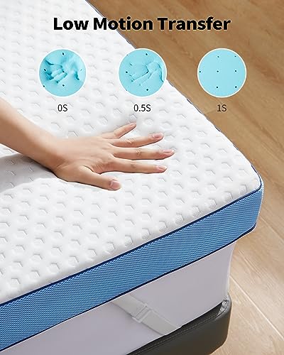 PERLECARE 3 Inch Firm Mattress Topper Full Size, Cooling Gel-Infused & Bamboo Charcoal Memory Foam Bed Topper for Pressure Relief, High-Density Mattress Pad with Removable Cover PERLECARE