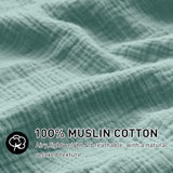 EMME Muslin Cotton Duvet Cover Set Teal Twin Size Linen Like Soft Breathable Lightweight Summer Comforter Cover Set with Zipper Closure (Teal, Twin, 68"x90") EMME