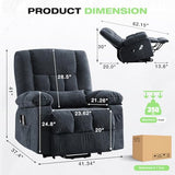 BOSMILLER Power Lift Recliner Chair with Massage and Heat for Elderly,Electric Lift Chair with USB Charging Runction and Side Pockets, Suitable for Living Rooms and bedrooms,Blue