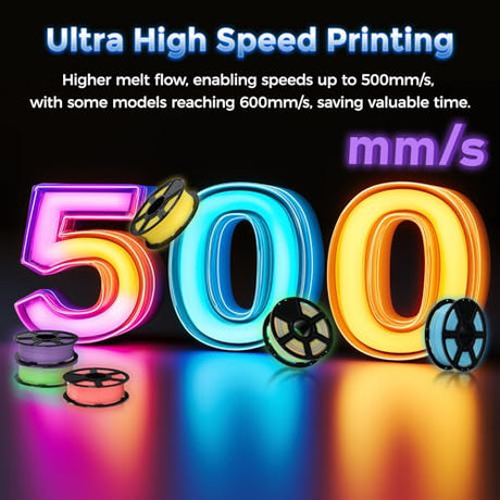 FLASHFORGE Rapid PLA Filament 1.75mm Luminous Melody, 500mm/s High Speed Printing, Glow in the Dark 3D Printer Filament 1kg Spool, Dimensional Accuracy +/- 0.02mm, Brilliant, Long-Lasting Glow FLASHFORGE