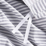 Wake In Cloud - Striped Cotton Duvet Cover Set, Ticking Stripe Pinstripe Farmhouse, 100% Cotton Bedding Set, 3 Pieces, Gray White, Full Size Wake In Cloud