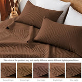Davulos Twin Quilt Set, Brown Lightweight Reversible Bedspread for All Seasons, Soft Modern Microfiber Geometric Coverlet for Kids or Guest Bedroom (1 Quilt, 1 Pillow Sham) Davulos