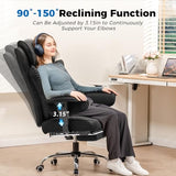 GTRACING Big and Tall Office Chair 400LBS Wide Ergonomic Gaming Chair with Deluxe Embossing Designed Leather with Foot Rest,150°Reclining Adjustable Soft Armrests Pocket Spring Back Support and Pillow GTRACING