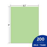 WritePads Veritas Colored Copy Paper, Green Colored Printer Paper 8.5” x 11”, 20 lb / 75 GSM, 200 Sheets (1 Reams) Computer Paper, Multi-Purpose paper, Made in USA WritePads