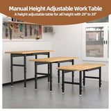 48” Chipboard Wood Work Bench Work Table, Metal Tool Heavy-Duty Adjustable Workbench, 3000 Lbs Capacity Tool Bench Workstation for Garage, Workshop climblocka