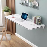 SKVSKV Wall Mounted Folding Table, Floating Desk for Wall Small Spaces, Fold Down Table for Home Laundry Room,Office Computer Workstation,Study Work Bench, Kitchen Dining (White 27.6"×15.7") SKVSKV