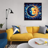 Axquilon Sun and Moon Diamond Art Painting Kits for Adults-Round Full Drill Diamond Painting Kits for Beginners-DIY 5D Diamond Gem Art Kits for Adults for Gift Home Wall 12x12in Axquilon