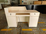 M2 Retail Reception Desk with Counter,Reception Desk with U-Shape & LED Stainless Steel Skirting,Ideal for Beauty Salons, Spas, and Luxury Businesses(1500×600×1000mm/59×24×39'') M2 Retail