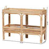 Bali & pari Lombok Modern Bohemian Natural Rattan 2-Tier Console Table bali & pari